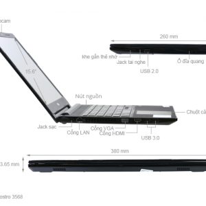 Laptop Dell Vostro 3568 i3 6006U/4GB/1TB/Win10 (VTI3027W)